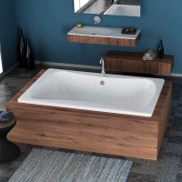 Malibu Home Vero 72" x 42" Drop In Whirlpool Acrylic Bathtub