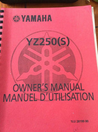 1986 Yamaha YZ250 YZ250S Owners Service Manual