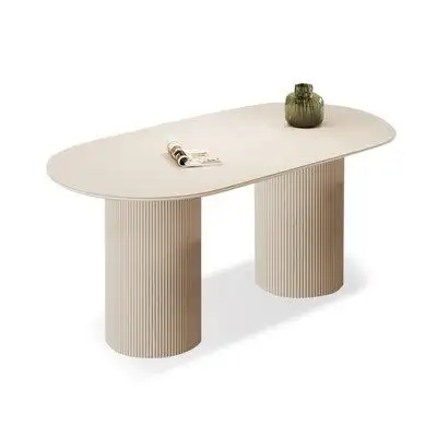 Hokku Designs 62.99" Creamy white Sintered Stone tabletop Dining Table