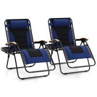 PHI VILLA Padded Oversized Portable Zero Gravity Chair With Cushion (Set Of 2)