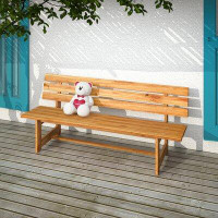 Foundry Select Bronzavia Bench With Back, Golden Teak Finish