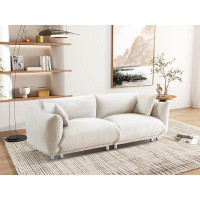 Latitude Run® Nordic Soft Bread-like Sofa with 2 Pillows and Metal Feet