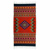 Union Rustic Aggri Hand-Woven Red Area Rug