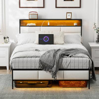Wade Logan Bryor Bed Frame with Charging Station and LED Lights