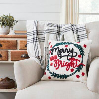 The Holiday Aisle® Branscome Merry & Bright Cotton Throw Pillow