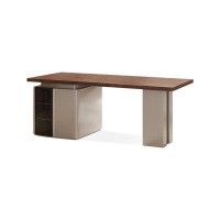 Fit and Touch 70.87" Nut-Brown Rectangular Solid Wood desks