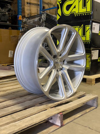 22x9.5 Dub S257 Flex Silver With Brushed Face Wheels 6x139.7