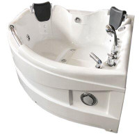 Simba USA Inc Whirlpool Corner Bathtub Hydrotherapy Ginevra 59.05" And Heater 2 Person Hot Tub