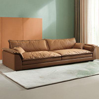 HOUZE 101.57" Orange 100% Polyester Modular Sofa cushion couch