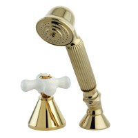Kingston Brass Single Handle Deck Mounted Roman Tub Faucet Trim with Handshower