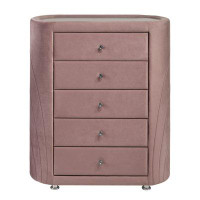 Mercer41 Caislynn Pink Chest with Mirror Top