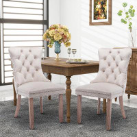 House of Hampton Glenston Velvet Dining Chairs Upholstered High-end Tufted Dining Room Chair with Nailhead Back Ring