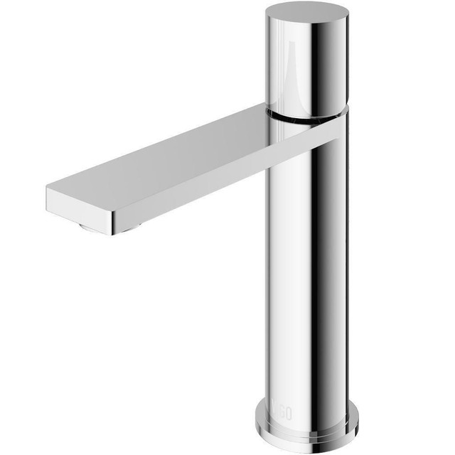 Vigo Halsey Single Hole Bathroom Faucet, Chrome, Brushed Nickel, Matte Black, Matted Brushed Gold - Deck Plate Optional in Plumbing, Sinks, Toilets & Showers - Image 3