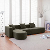 Latitude Run® Modern  L Shape Boucle Sofa With Curved Seat (Facing Left)