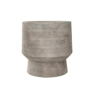 Gracie Oaks Stoneware Footed Planter With Debossed Lines