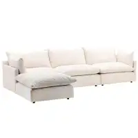 Dovetail Furniture Graciela Upholstered Modular Sectional, Cream