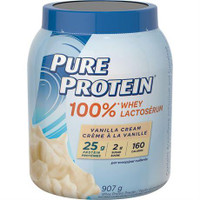 Pure Protein 100% Whey Vanilla Cream Protein Powder 907g - 3 Pack