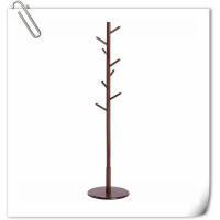 Winston Porter Solid Wood Coat Rack, Wood Hall Tree, Coat Rack Stand With 8 Hooks, Stable Round Base, 3 Height Options,