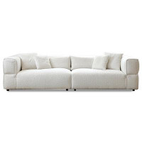 PULOSK 116.11" White Velvet Modular Sofa cushion couch