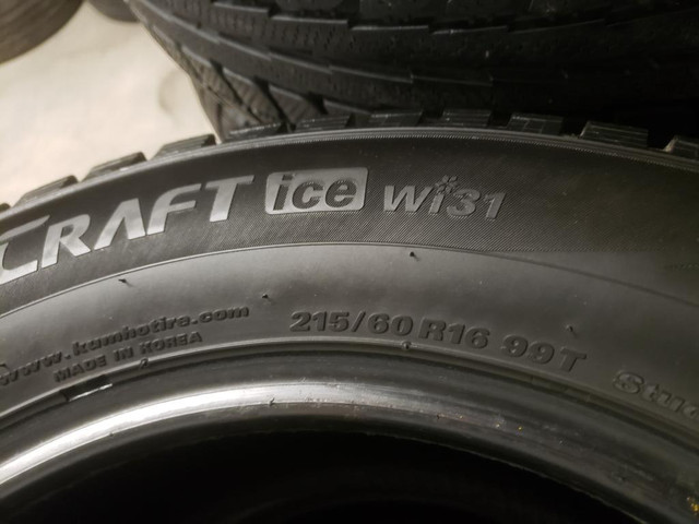 (DH153) 1 Pneu Hiver - 1 Winter Tire 215-60-16 Kumho 9/32 in Tires & Rims in Greater Montréal - Image 3