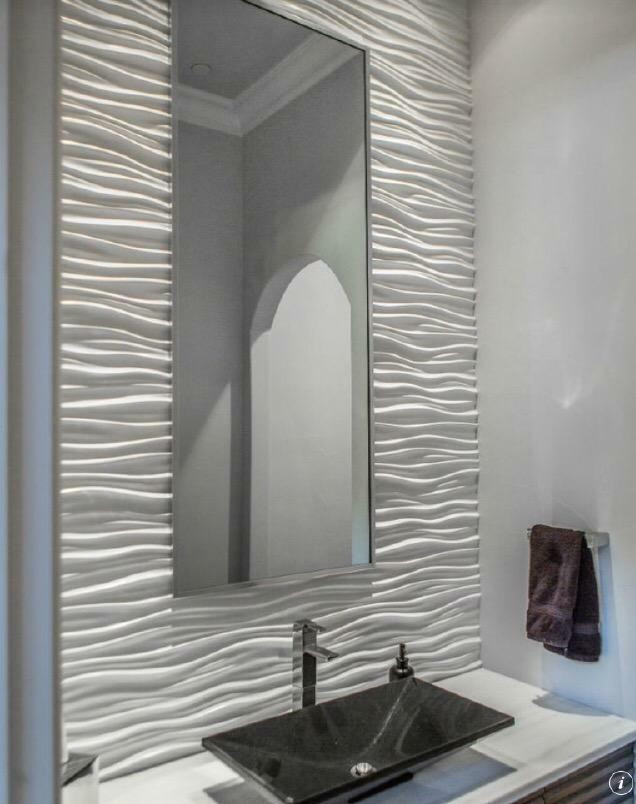 Wavy white glossy tile.  ONLY $2.59 sf!!  Wall tile in a large format size. In stock!  ***Instant CURBSIDE PICKUP*** in Bathwares in Windsor Region
