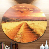 Design Art 'Straight Path in African Landscape' Photographic Print on Metal