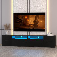 Wrought Studio [video] Tv Console With Storage Cabinets, Remote & App Control Led Stand, Full Rgb Color Selection, 31 Mo