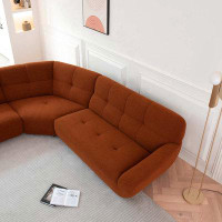 Latitude Run® 113"Large Lamb Fabric Sofa, Modern Corner Sectional Sofa with Tufted Seat Upholstered