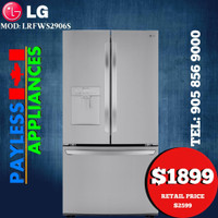 LG LRFWS2906S 36 French Door Refrigerator With Water Dispenser And 29 cu. ft. Capacity Stainless Steel Color