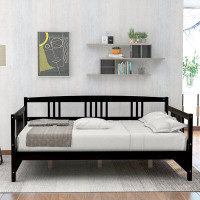 Red Barrel Studio Espresso Wood Daybed Full Size Daybed With Support Legs
