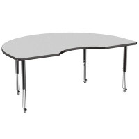 Factory Direct Partners Kidney T-Mould Adjustable Height Activity Table with Super Legs