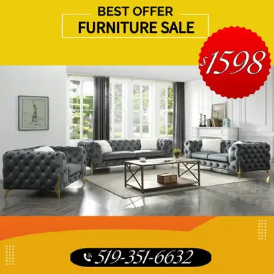 Modern Tufted Sofa Set! Furniture Kijiji Sale!