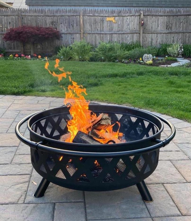 Outdoor Fireplace Patio Furniture Firepit Backyard Garden Fire Pit Set in Patio & Garden Furniture