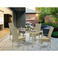 Bay Isle Home™ Candler 5 Piece Dining Set with Cushion — Outdoor Tables & Table Components: From $99