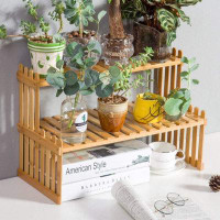 Arlmont & Co. 2 Tier Table Top Bamboo Plant Stand