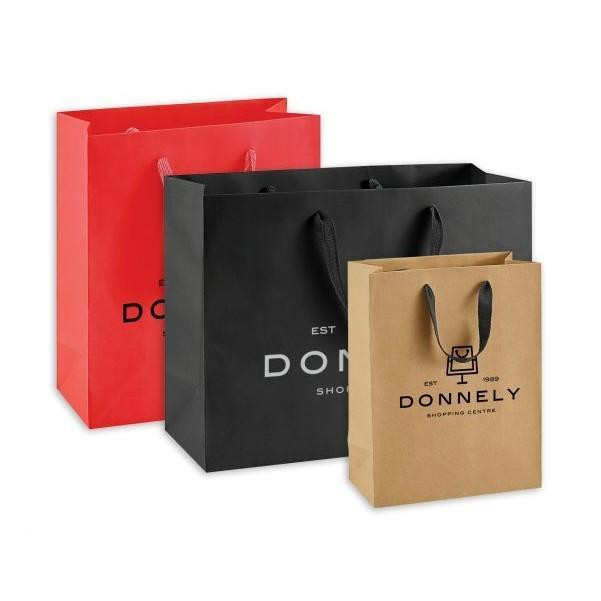 Custom Printed Paper Bags - Kraft Bags, Eurotote,  Pharmacy Bag, Boutique Die Cut Shopper, Reverse Trapezoid Eurotote in Other Business & Industrial