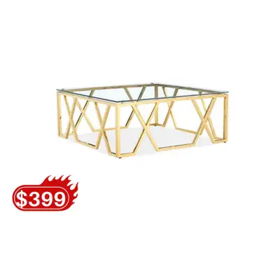 Square Gold Coffee Table Sale !!