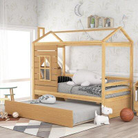 Harper Orchard Twin Size House Bed Wood Bed With Twin Size Trundle