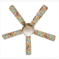 Zoomie Kids 52" Spradling 5 - Blade Flush Mount Ceiling Fan with Pull Chain and Light Kit Included