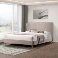 Latitude Run® Chic Romas Queen Upholstered Platform Bed In Tungsten Grey - Contemporary Elegance