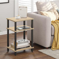 Rubbermaid End Table, Side Table, Nightstand, 3-Tier Storage Shelf, Sofa Table For Small Space, Living Room, Bed Room
