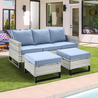 Latitude Run® Ingvald 74'' Wide Outdoor Reversible Patio Sofa with Cushions