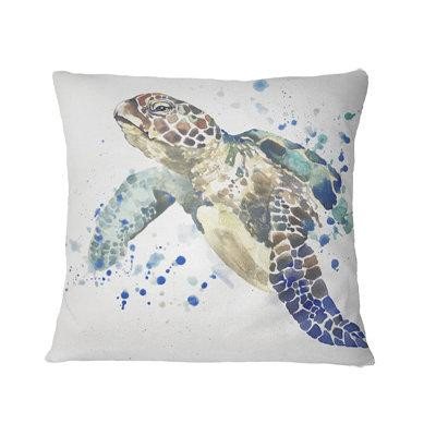 Made in Canada - East Urban Home Animal Sea Turtle Illustration Pillow in Bedding
