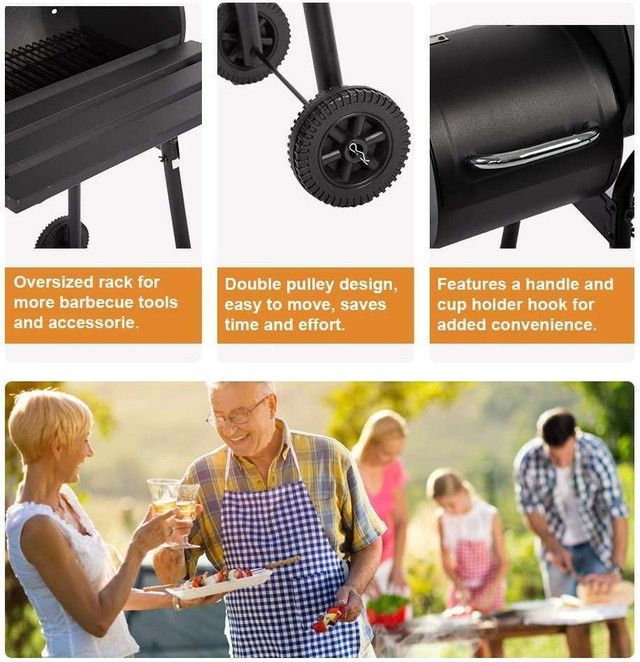 NEW 30 IN CHARCOAL BBQ & OFFSET SMOKER BARBEQUE TYBQ603 in BBQs & Outdoor Cooking in Alberta - Image 3