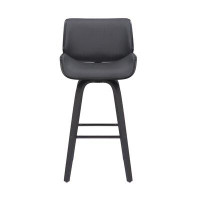 Corrigan Studio 43" Cream Faux Leather And Iron Swivel Adjustable Height Bar Chair114