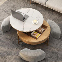 Willa Arlo™ Interiors Whitnash Round Lift-Top Extendable 3 Legs Coffee Table With Storage