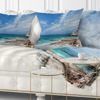 Made in Canada - East Urban Home Seashore Rocky Coast Panoramic View Pillow