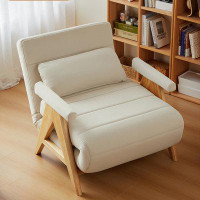 Corrigan Studio 34.65" White Cloth Standard Sofa cushion couch