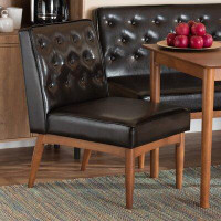 Wade Logan Hachiro Tufted Parsons Chair in Brown