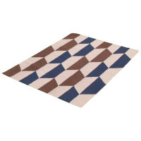 George Oliver Mallery Geometric Handmade Kilim Wool Brown/Beige/Blue Area Rug